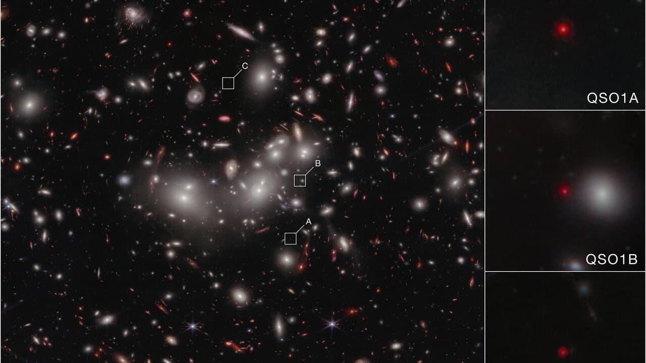 Webb zvážil černou díru, která přerostla vlastní galaxii